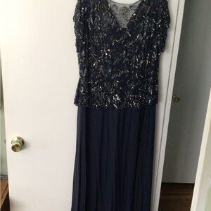 Elegant Navy Blue Evening Dress